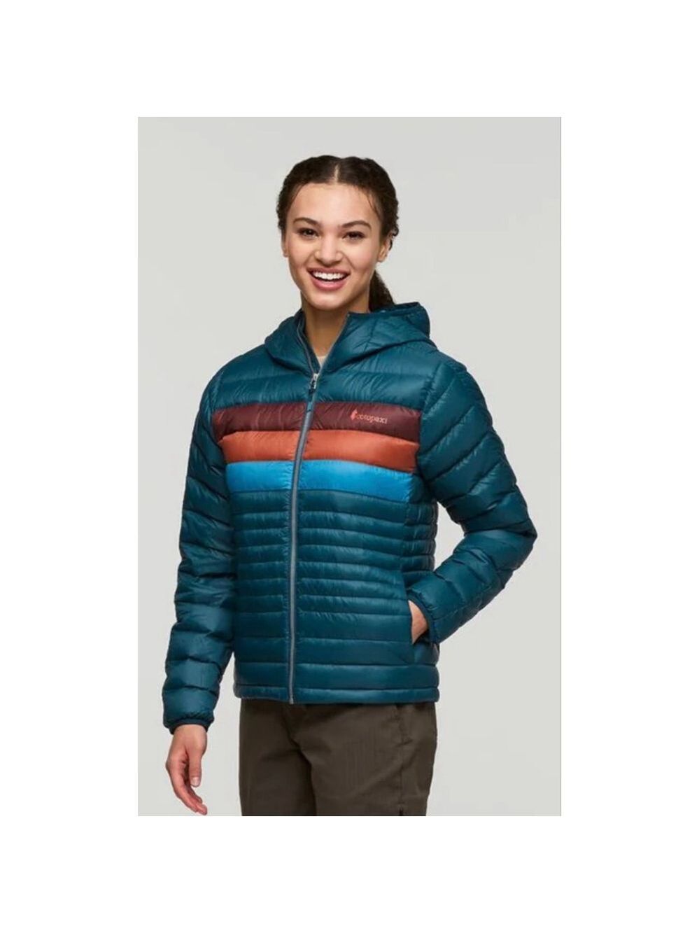 NWT Women's Cotopaxi Teal & Brown Fuego Hooded Puffer Jacket M - Picture 6 of 10